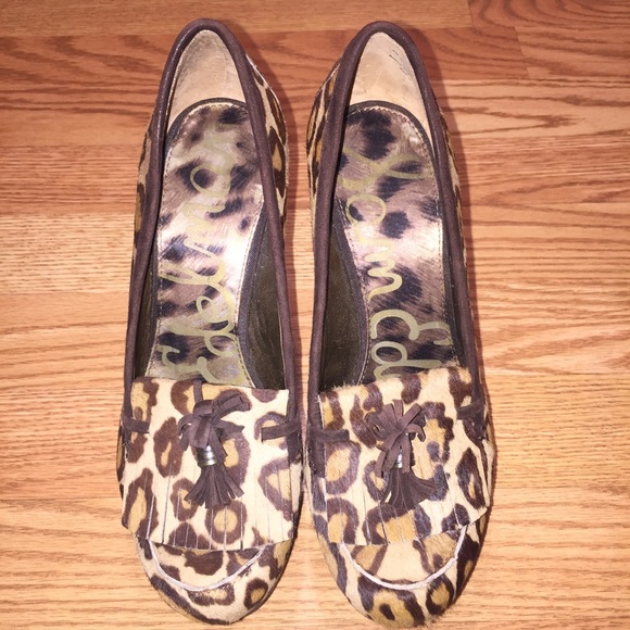 SAM EDELMAN Wesley Calf Hair Leopard Wedge Loafer - Picture 5 of 8